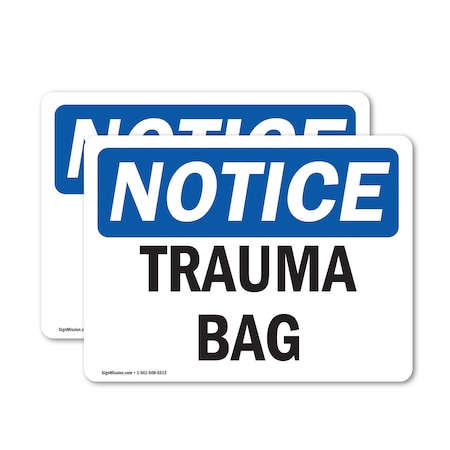 Signmission Trauma Bag, 7 in W x Rectangle, Vinyl Decal OS-2PACK-NS-D-57-L-18727